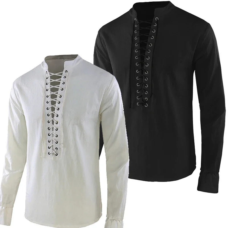 Medieval Men Knight Noble T-Shirt Carnival Viking Pirate Cosplay Tee Tops Retro Casual Blouse Lace Up Long Sleeve Costume Shirts
Medieval Men Knight Noble T-Shirt Carnival Viking Pirate Cosplay Tee Tops Retro Casual Blouse Lace Up Long Sleeve Costume Shirts