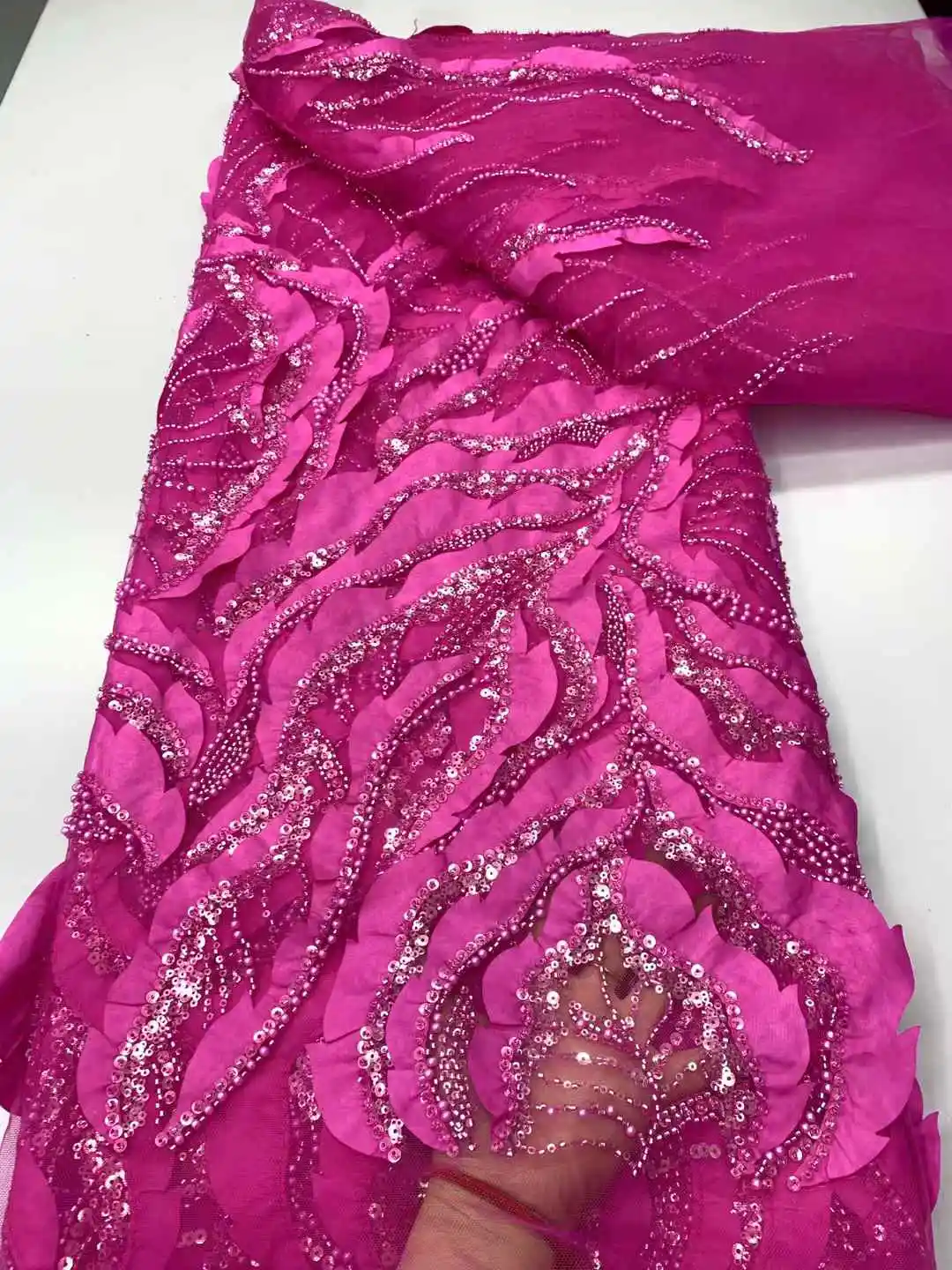 African Groom Lace Fabric 2025 High Quality French Sequins Lace Fabric Pink Nigerian Lace Fabric For Wedding Party Dress
African Groom Lace Fabric 2025 High Quality French Sequins Lace Fabric Pink Nigerian Lace Fabric For Wedding Party Dress