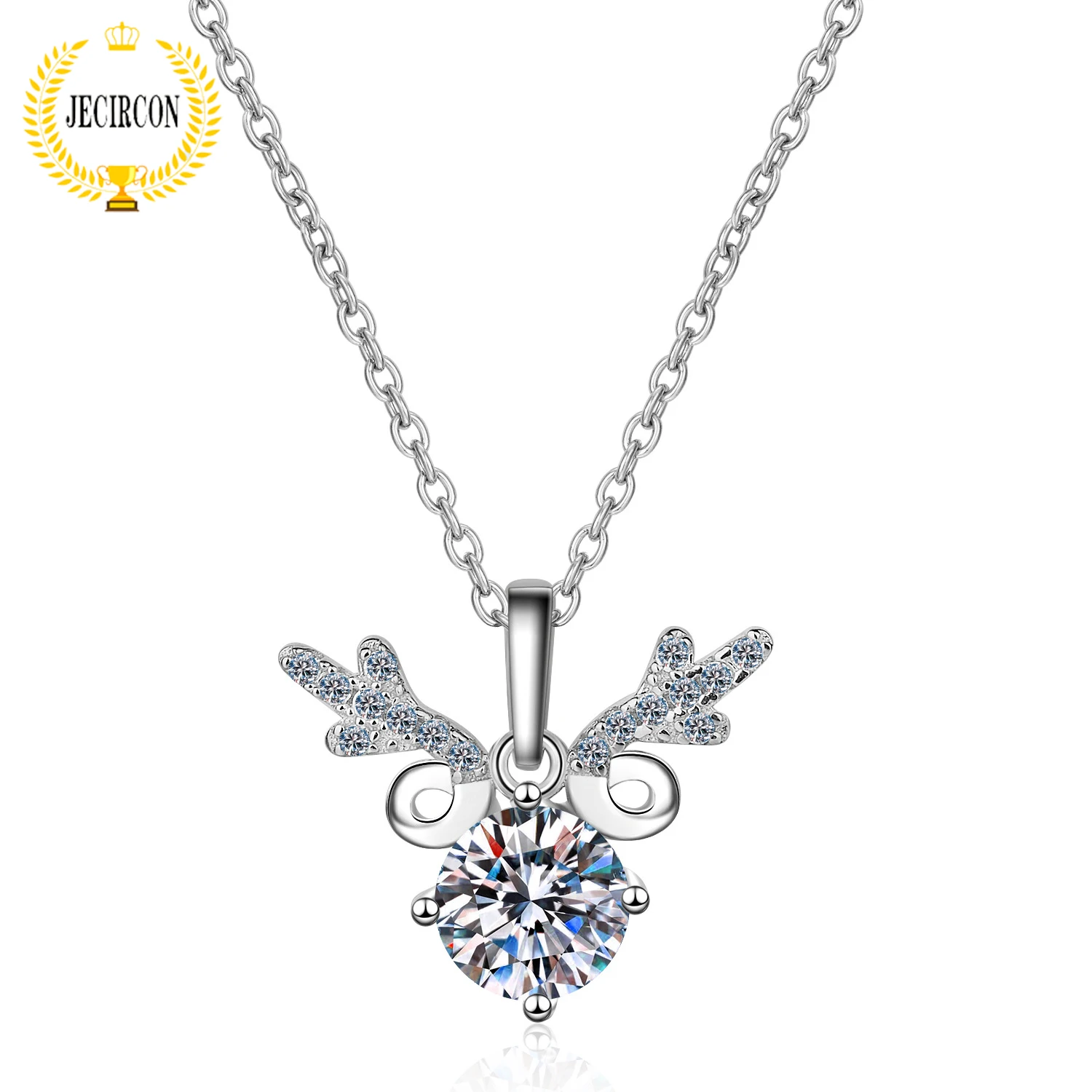 JECIRCON 1/2 Carat Moissanite Necklace for Women 4-claw Simitation Diamond Deer Pendant 925 Sterling Silver Plated pt950 Jewelry
JECIRCON 1/2 Carat Moissanite Necklace for Women 4-claw Simitation Diamond Deer Pendant 925 Sterling Silver Plated pt950 Jewelry