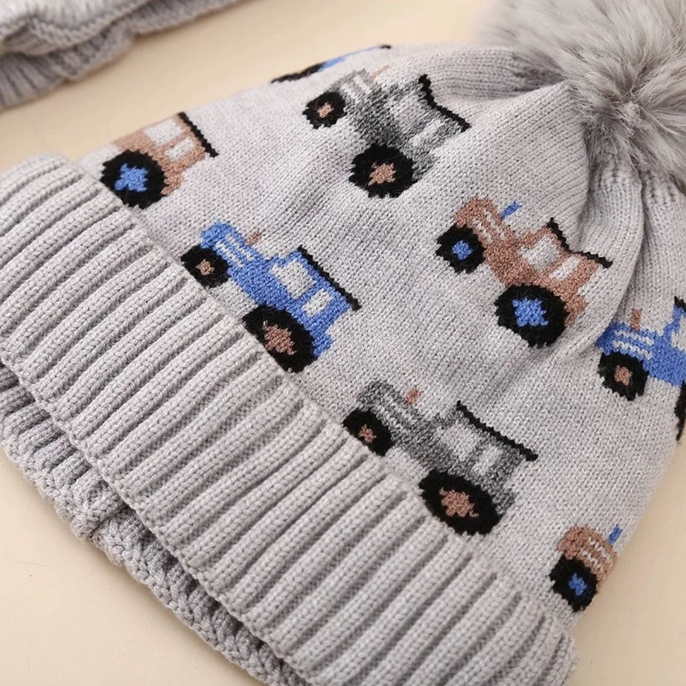 Cute Car Pattern Knit Hat Scarf Set Ear Protection Thickened Boy Winter Hat Windproof Fleece Lining Neck Warmer
Cute Car Pattern Knit Hat Scarf Set Ear Protection Thickened Boy Winter Hat Windproof Fleece Lining Neck Warmer