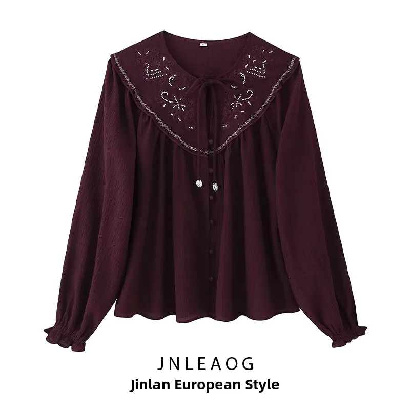 JNLEAOG Fashionable Beaded Embroidery Shirt Women's Loose Fit Long Sleeve Breathable Polyester Autumn New Arrival
JNLEAOG Fashionable Beaded Embroidery Shirt Women's Loose Fit Long Sleeve Breathable Polyester Autumn New Arrival