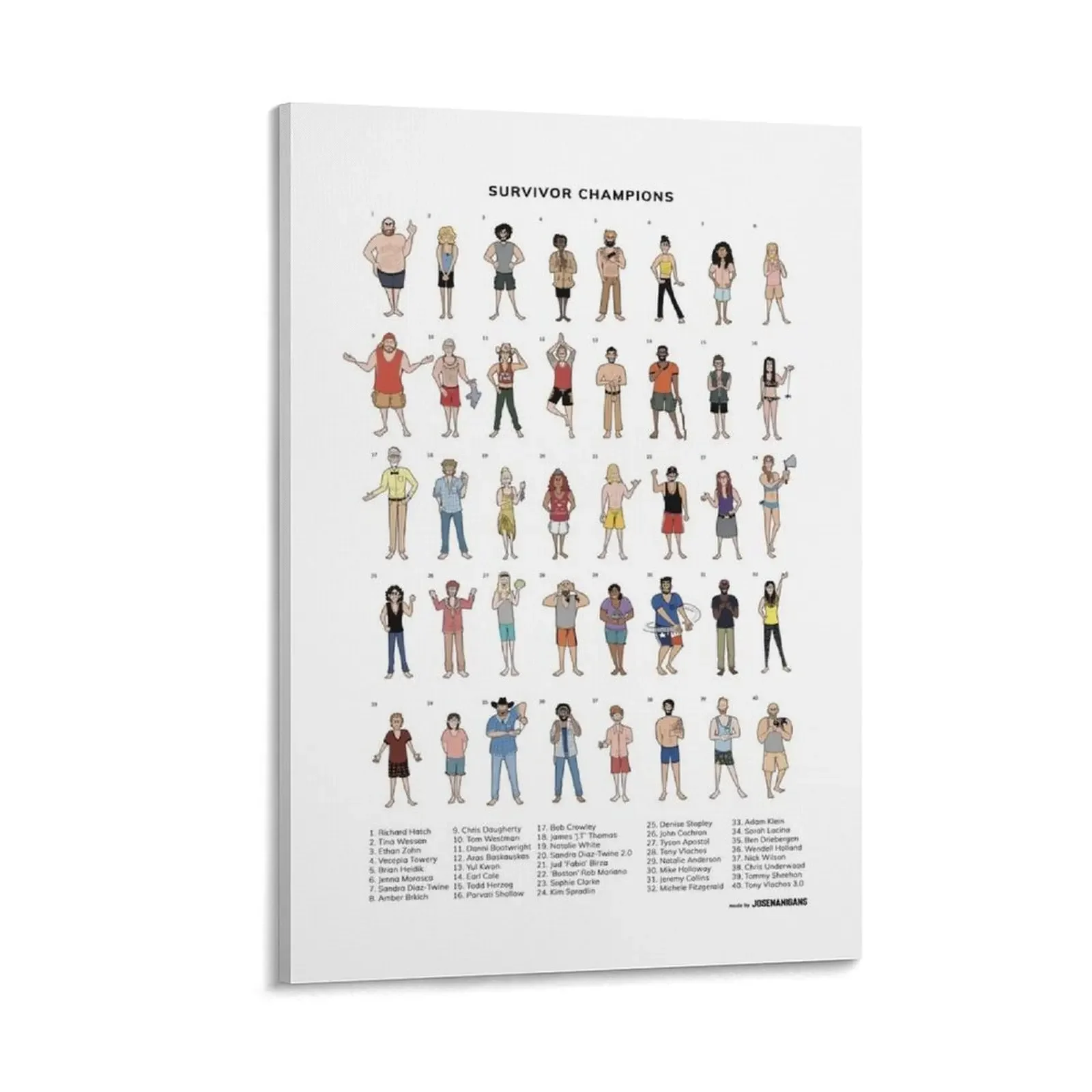 Survivor: Champions - All Winners Artwork Canvas Painting cute room decor stickers & posters posters anime bedrooms decorations
Survivor: Champions - All Winners Artwork Canvas Painting cute room decor stickers & posters posters anime bedrooms decorations