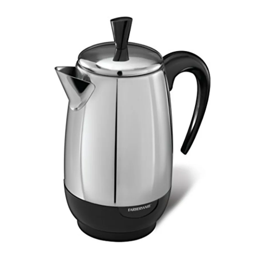 Electric Coffee Percolator Stainless Steel Basket Automatic Keep Warm No-Drip Spout 8 Cup
Electric Coffee Percolator Stainless Steel Basket Automatic Keep Warm No-Drip Spout 8 Cup