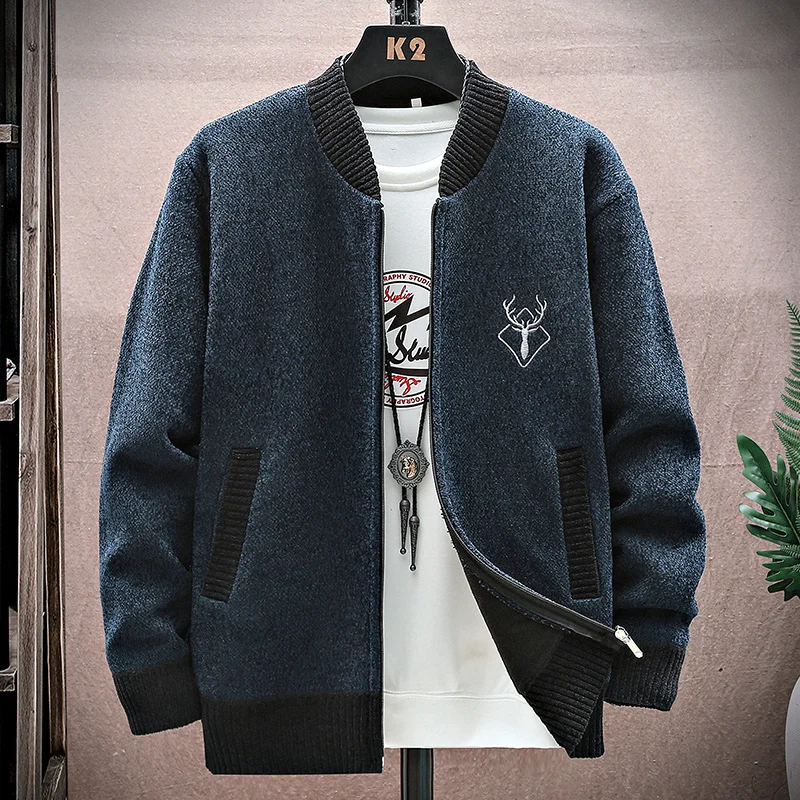 Men Cardigan Knitted Sweatercoat 2024 Autumn Winter Korean Fleece Warm Thick Baseball Collar Jacket Wool Sweater Men Clothing
Men Cardigan Knitted Sweatercoat 2024 Autumn Winter Korean Fleece Warm Thick Baseball Collar Jacket Wool Sweater Men Clothing