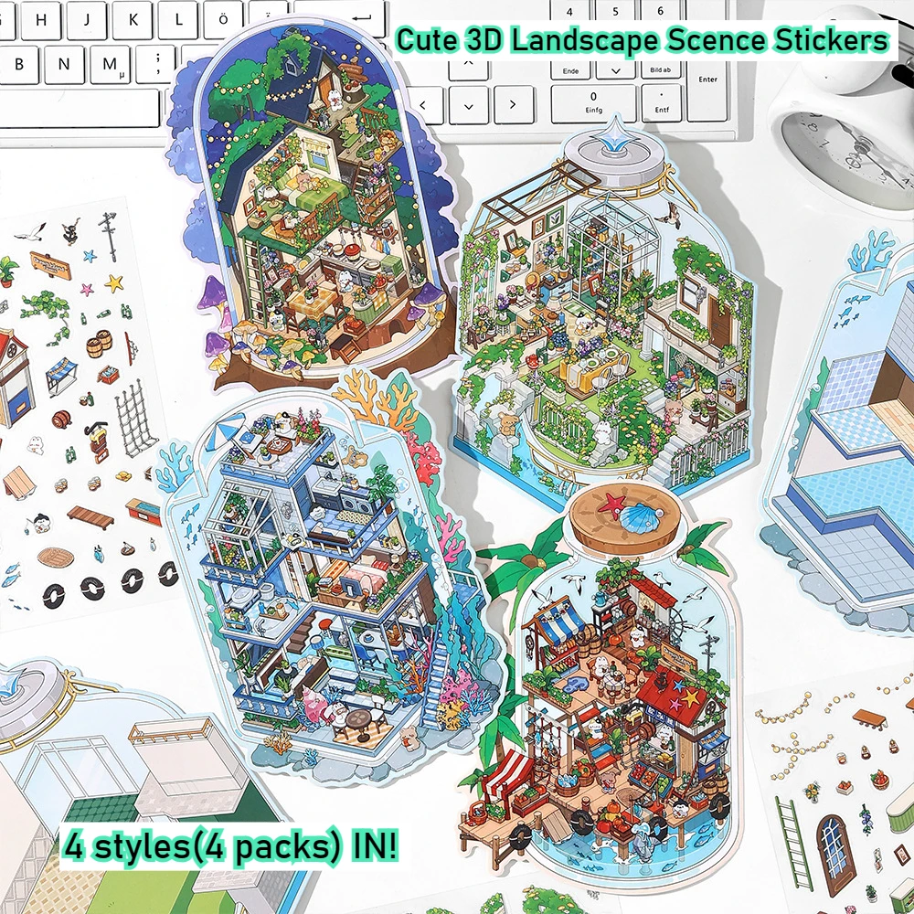 4 Packs/bag Cartoon Today's Stores 3D Landscape Scence Sticker with Background DIY Birthday Gift Scrapbook Cute Collages NO.9
4 Packs/bag Cartoon Today's Stores 3D Landscape Scence Sticker with Background DIY Birthday Gift Scrapbook Cute Collages NO.9