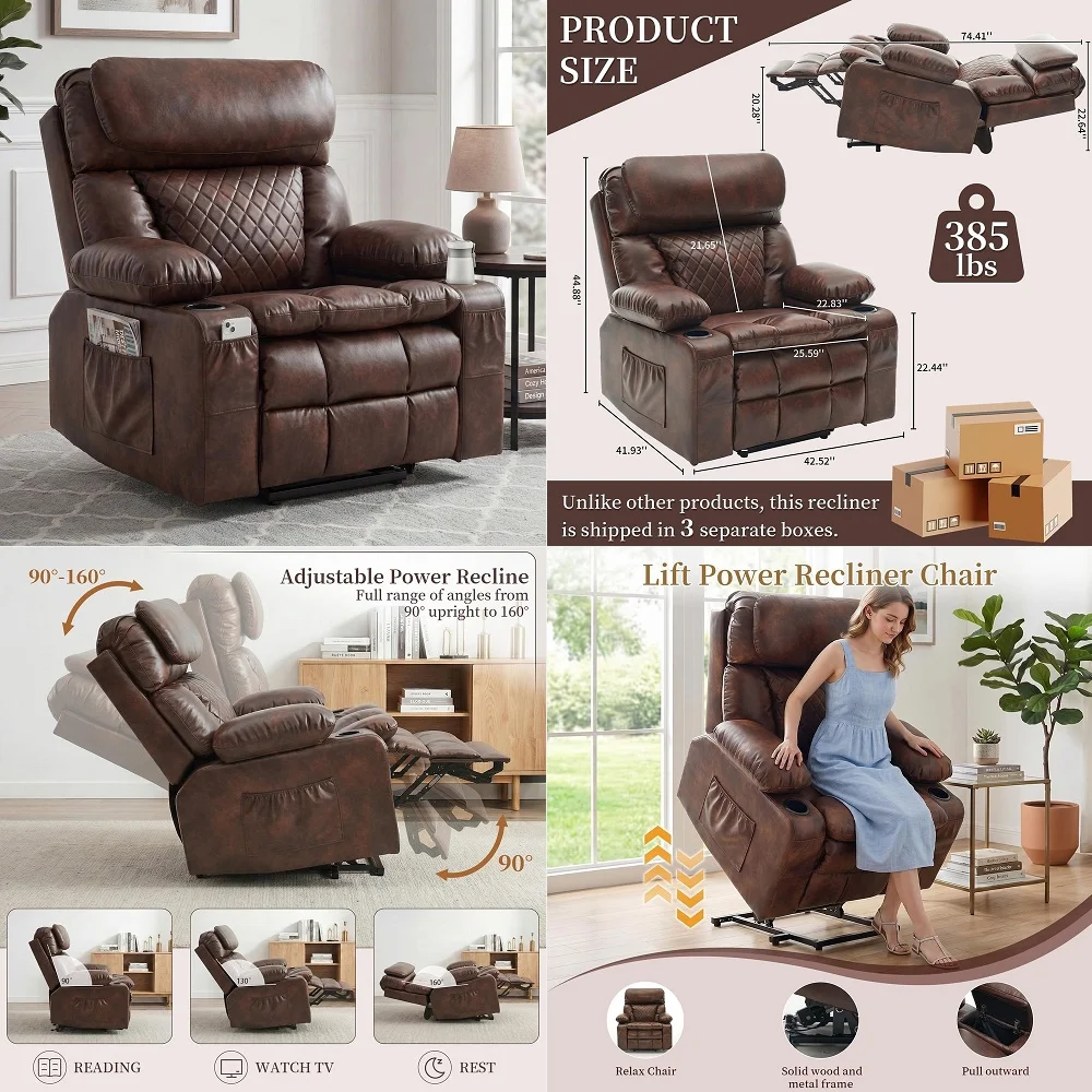 Lift Recliner Chair for Elderly,8Point Vibration Massage amp Heat,Electric Lift Chair with Two Cup Holders,4 Side Pockets,Exten
Lift Recliner Chair for Elderly,8Point Vibration Massage amp Heat,Electric Lift Chair with Two Cup Holders,4 Side Pockets,Exten
