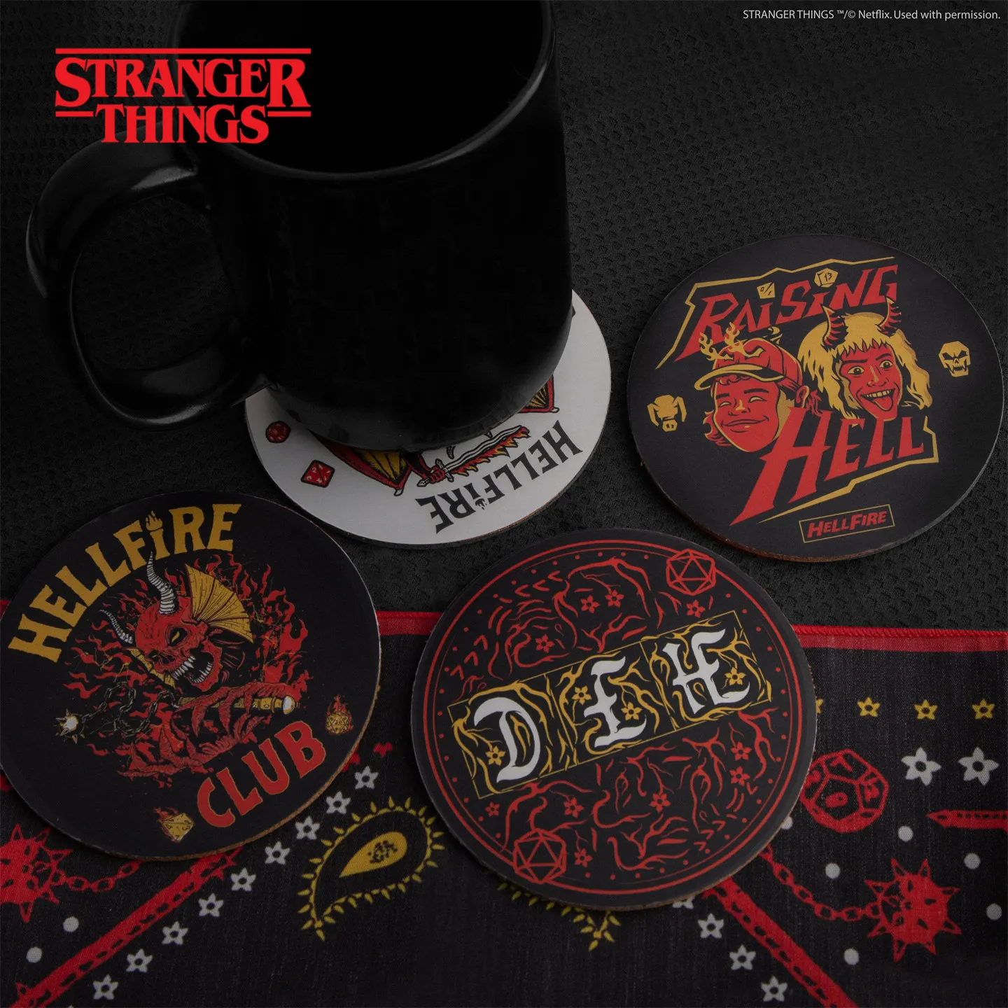 Официальные подставки для напитков Stranger Things Hellfire Club, набор из 4 предметов, термостойкие подставки для напитков для дома, офиса, кофейных чашек, для любителей кино
Официальные подставки для напитков Stranger Things Hellfire Club, набор из 4 предметов, термостойкие подставки для напитков для дома, офиса, кофейных чашек, для любителей кино