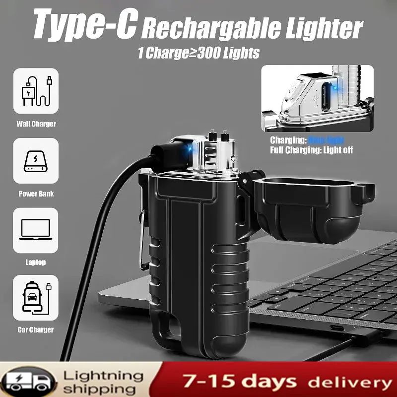 Outdoor Pendant Waterproof Retractable Single Arc Charging Lighter USB Type-C Cigarette Lighter Windproof Silent Lighter Tool
Outdoor Pendant Waterproof Retractable Single Arc Charging Lighter USB Type-C Cigarette Lighter Windproof Silent Lighter Tool