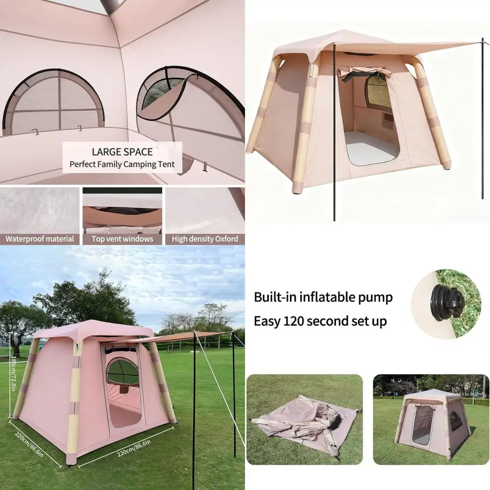 Quick-Setup Luxury 4-Post Air Tent, Waterproof PU3000+ for 3-4 Adults, Ideal for Camping and Hiking (Khaki)
Quick-Setup Luxury 4-Post Air Tent, Waterproof PU3000+ for 3-4 Adults, Ideal for Camping and Hiking (Khaki)