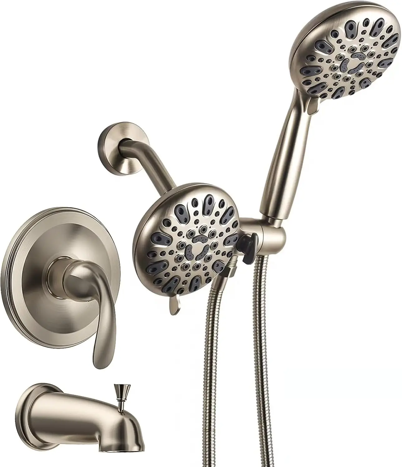 Tub Shower Faucet Set with Valve and Handheld Spray, Brass Construction, 1.8 GPM
Tub Shower Faucet Set with Valve and Handheld Spray, Brass Construction, 1.8 GPM