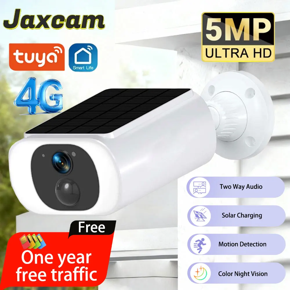 Tuya 5MP HD Solar Bullet Camera Outdoor Night Vision Color Camera PIR Detection Solar Security Camera 4G One Year Free Data Cam
Tuya 5MP HD Solar Bullet Camera Outdoor Night Vision Color Camera PIR Detection Solar Security Camera 4G One Year Free Data Cam