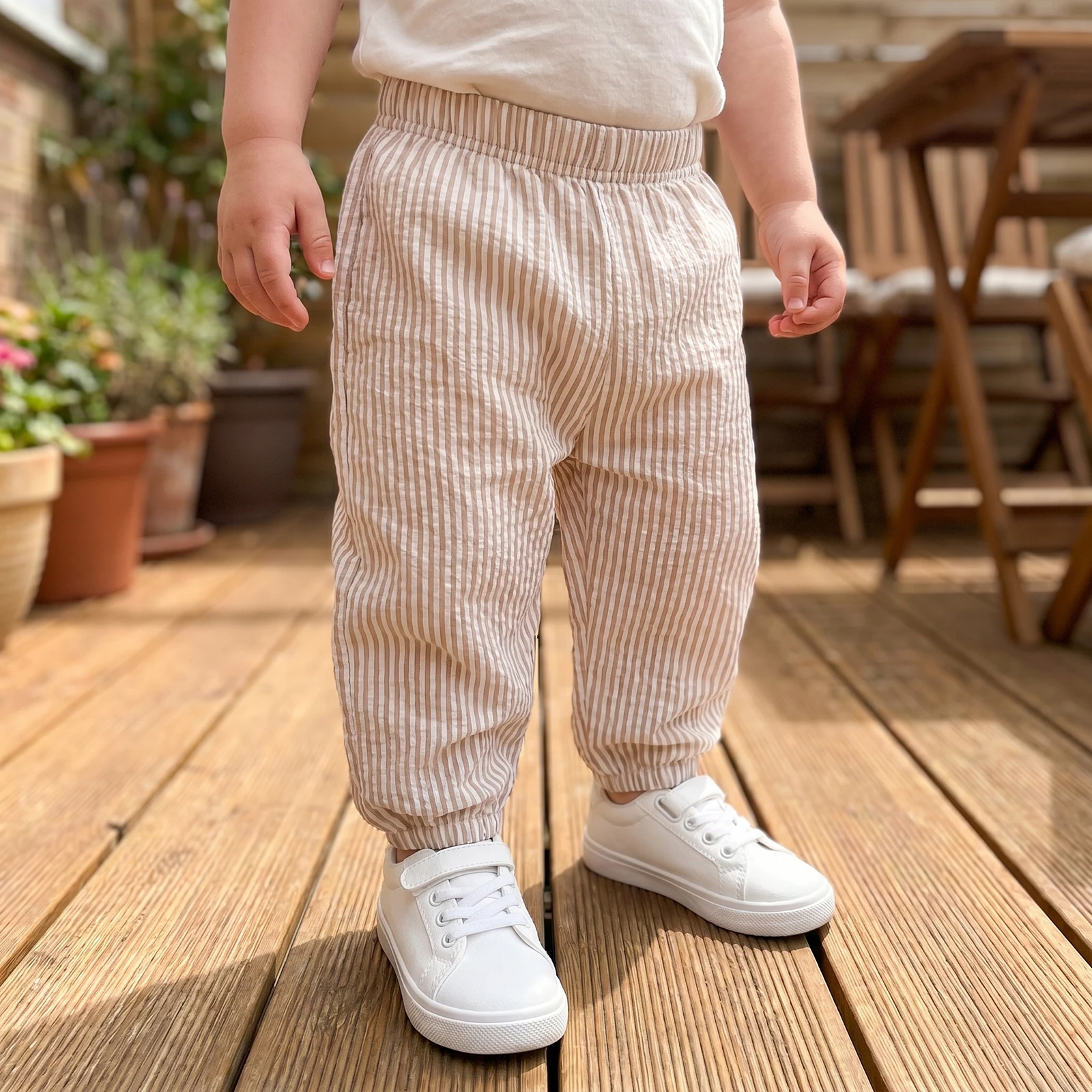 2026 Fashion Toddler Baby Boy Striped Pants Elastic Waist Trousers Casual Bottoms Summer Spring Loose Trousers for Kids
2026 Fashion Toddler Baby Boy Striped Pants Elastic Waist Trousers Casual Bottoms Summer Spring Loose Trousers for Kids