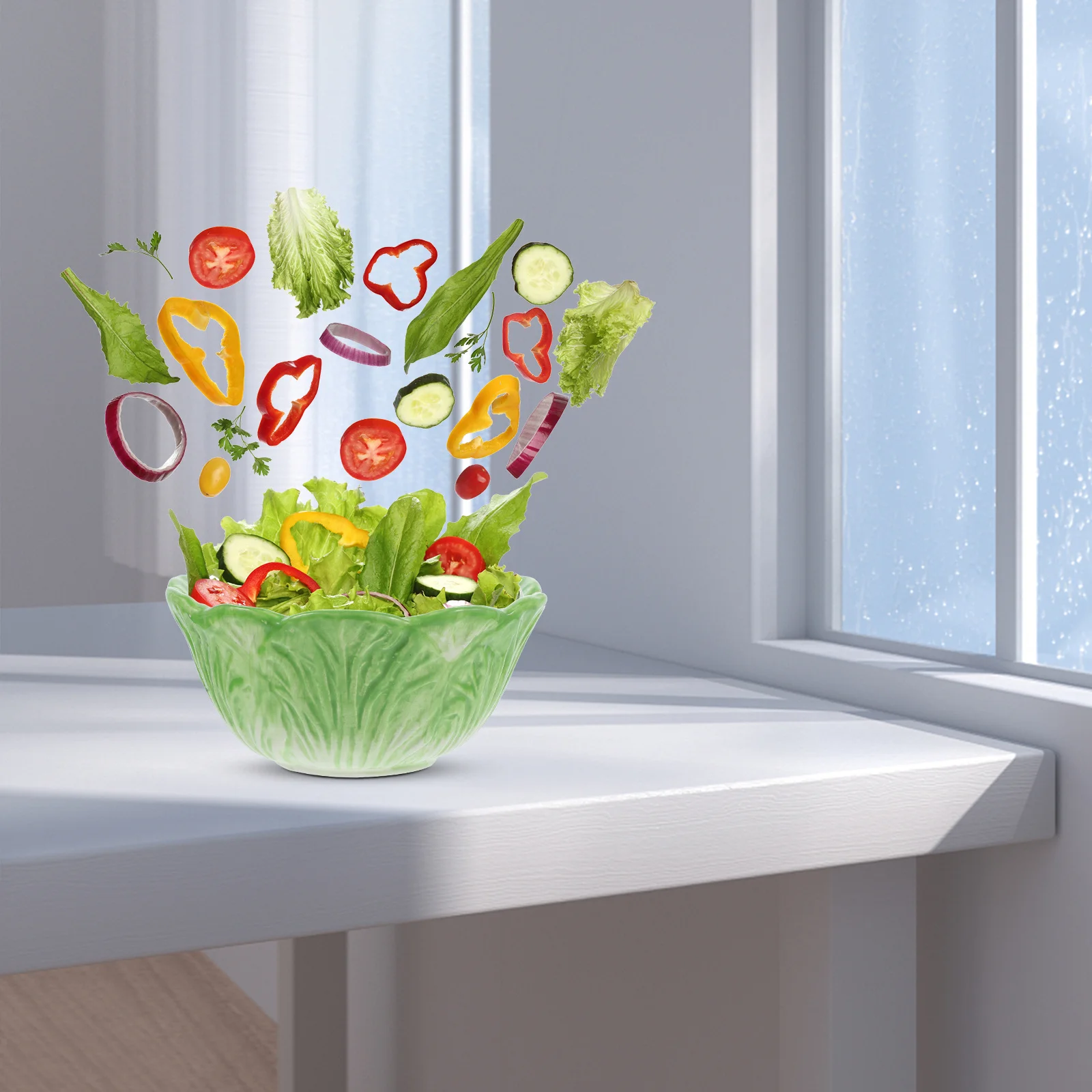 Ceramic Cabbage Shape Bowl Hand Painted Reusable Food Bowl for Home Office Dessert Souffle Cake Ice Cream Snack Storage
Ceramic Cabbage Shape Bowl Hand Painted Reusable Food Bowl for Home Office Dessert Souffle Cake Ice Cream Snack Storage