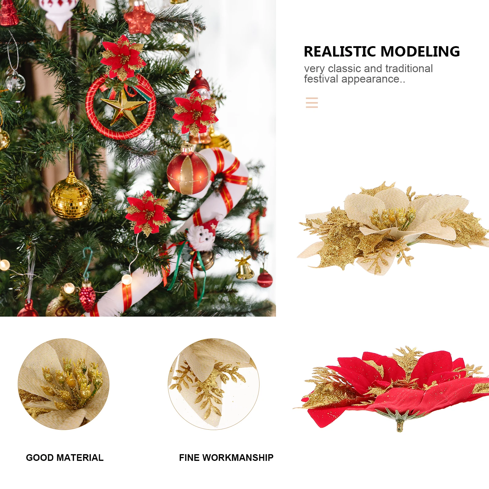 24pcs Christmas Simulation Flower Xmas Tree Decor Party Wedding Decoration Red Golden Artificial Flowers Home Hotel Bar
24pcs Christmas Simulation Flower Xmas Tree Decor Party Wedding Decoration Red Golden Artificial Flowers Home Hotel Bar