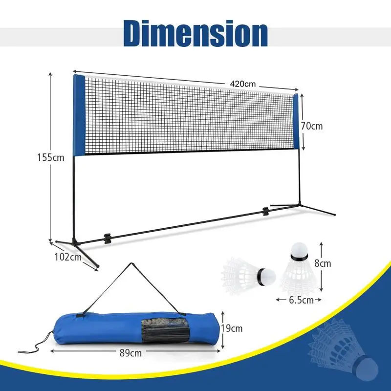 10/14 Feet Adjustable Badminton Net Stand with Portable Carry Bag-14 ft
10/14 Feet Adjustable Badminton Net Stand with Portable Carry Bag-14 ft