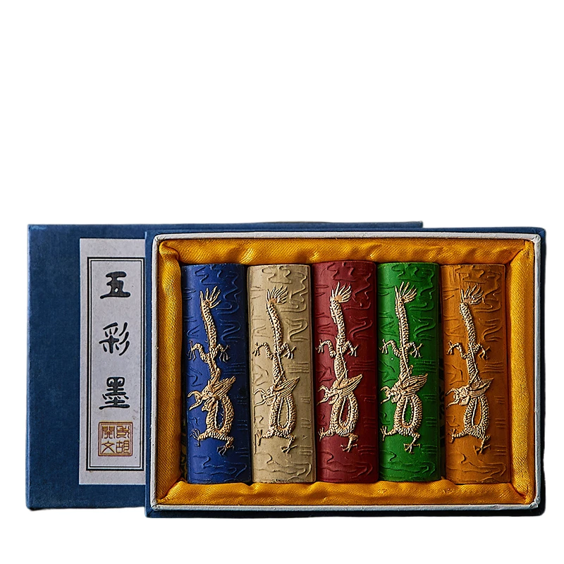 Mount Huangshan Pine Smoke Ink Stick Set Colorful Ink Block Traditional Chinese Painting Calligraphy Special Color Ink Ingot
Mount Huangshan Pine Smoke Ink Stick Set Colorful Ink Block Traditional Chinese Painting Calligraphy Special Color Ink Ingot