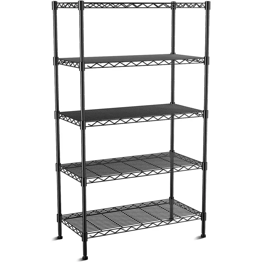 5-Tier Heavy-Duty Adjustable Wire Shelving Unit, 35.4 W x 18 D x 71 H, Mobile Metal Racks for Kitchen, Garage, Office, Living Ro
5-Tier Heavy-Duty Adjustable Wire Shelving Unit, 35.4 W x 18 D x 71 H, Mobile Metal Racks for Kitchen, Garage, Office, Living Ro