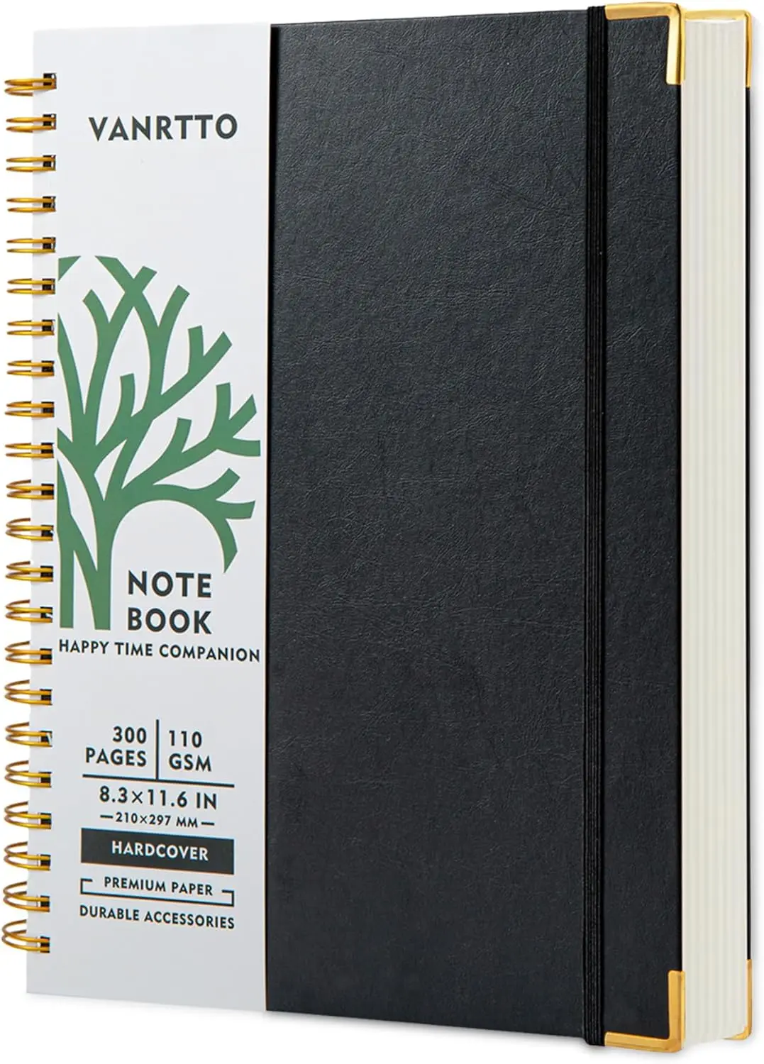 Hardcover Spiral Notebook, 8.5x11 College Ruled, 110GSM Thick Paper, 300 Pages, Black
Hardcover Spiral Notebook, 8.5x11 College Ruled, 110GSM Thick Paper, 300 Pages, Black