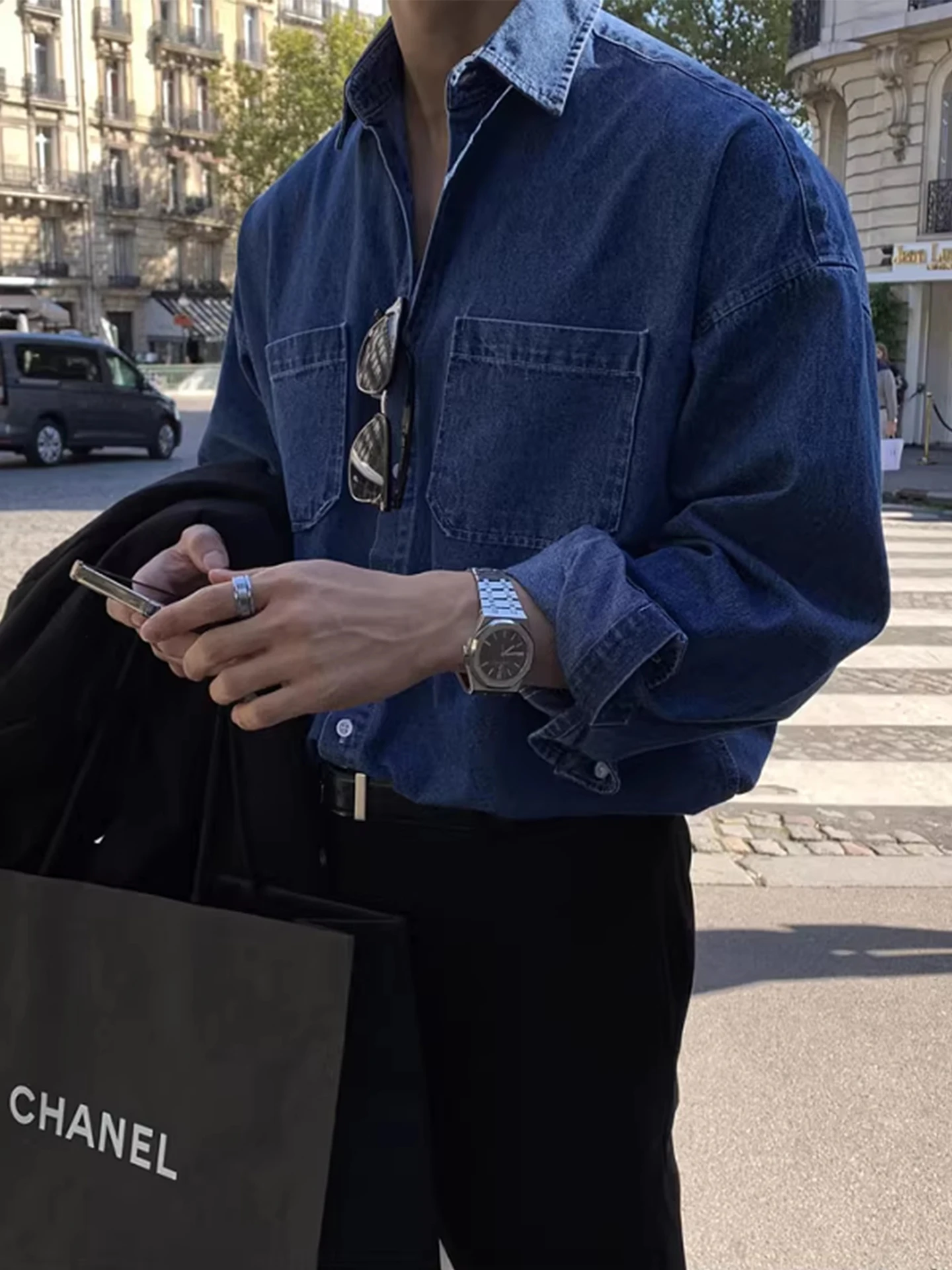 Loose Fit Long Sve Men's Denim irt Korean Sle Pure Color Spring Autumn New Faion Casual irt Polyester Cotton Blend
Loose Fit Long Sve Men's Denim irt Korean Sle Pure Color Spring Autumn New Faion Casual irt Polyester Cotton Blend