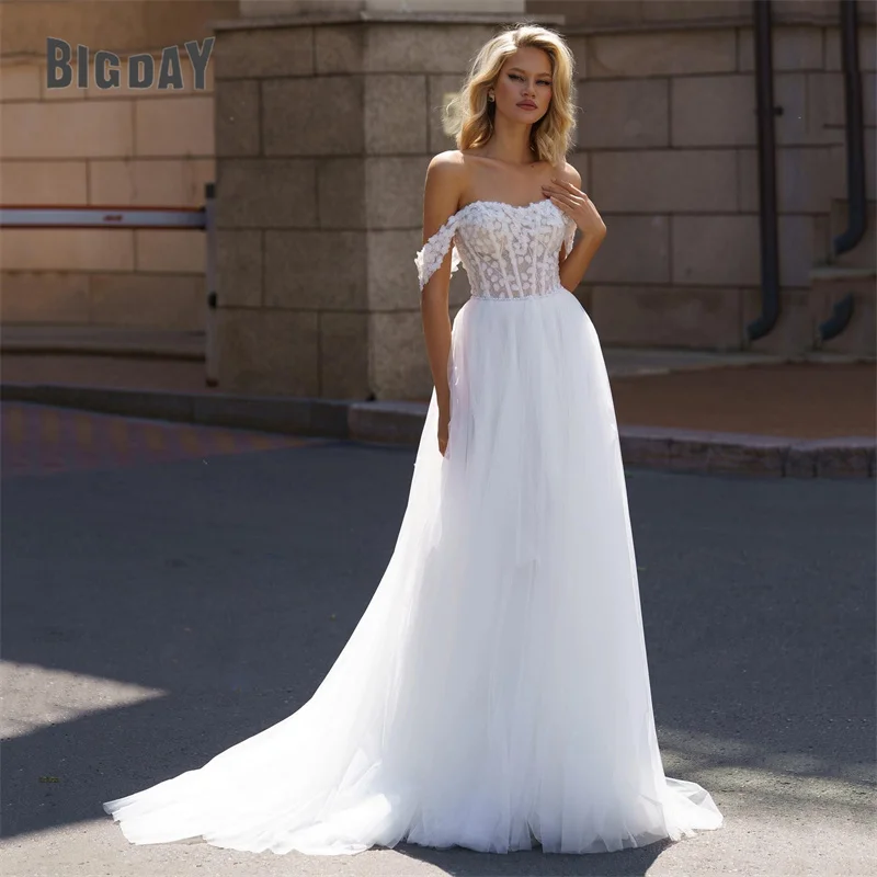 Elegant A-Line Wedding Dresses Women Lace Open Back Off The Shoulder Strapless Bridal Gowns Train Vestidos De Noiva Custom Made
Elegant A-Line Wedding Dresses Women Lace Open Back Off The Shoulder Strapless Bridal Gowns Train Vestidos De Noiva Custom Made