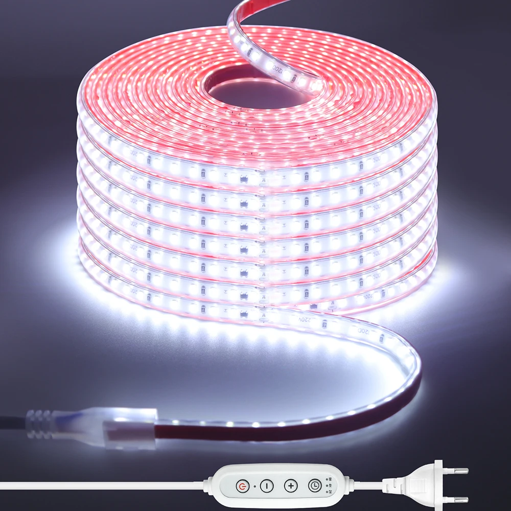 2835 LED Strip Silicone Tube IP65 Waterproof 120LEDs/m 220V Flexible Light Adhesive Tape EU Plug 4key Control Timer Dimmer Kit
2835 LED Strip Silicone Tube IP65 Waterproof 120LEDs/m 220V Flexible Light Adhesive Tape EU Plug 4key Control Timer Dimmer Kit