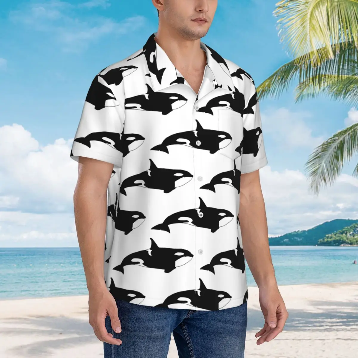 Killer Whale (Orcinus Orca) Hawaiian Shirts Funny Men Short Sleeve Shirt for Summer Beach Men's Button Tops
Killer Whale (Orcinus Orca) Hawaiian Shirts Funny Men Short Sleeve Shirt for Summer Beach Men's Button Tops