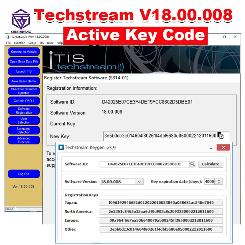 FOR Techstream Active Code FOR TOYOTA TIS Techstream 18.00.008 Newest Software Work with MINI VCI V160 for Toyota/Lexus
FOR Techstream Active Code FOR TOYOTA TIS Techstream 18.00.008 Newest Software Work with MINI VCI V160 for Toyota/Lexus
