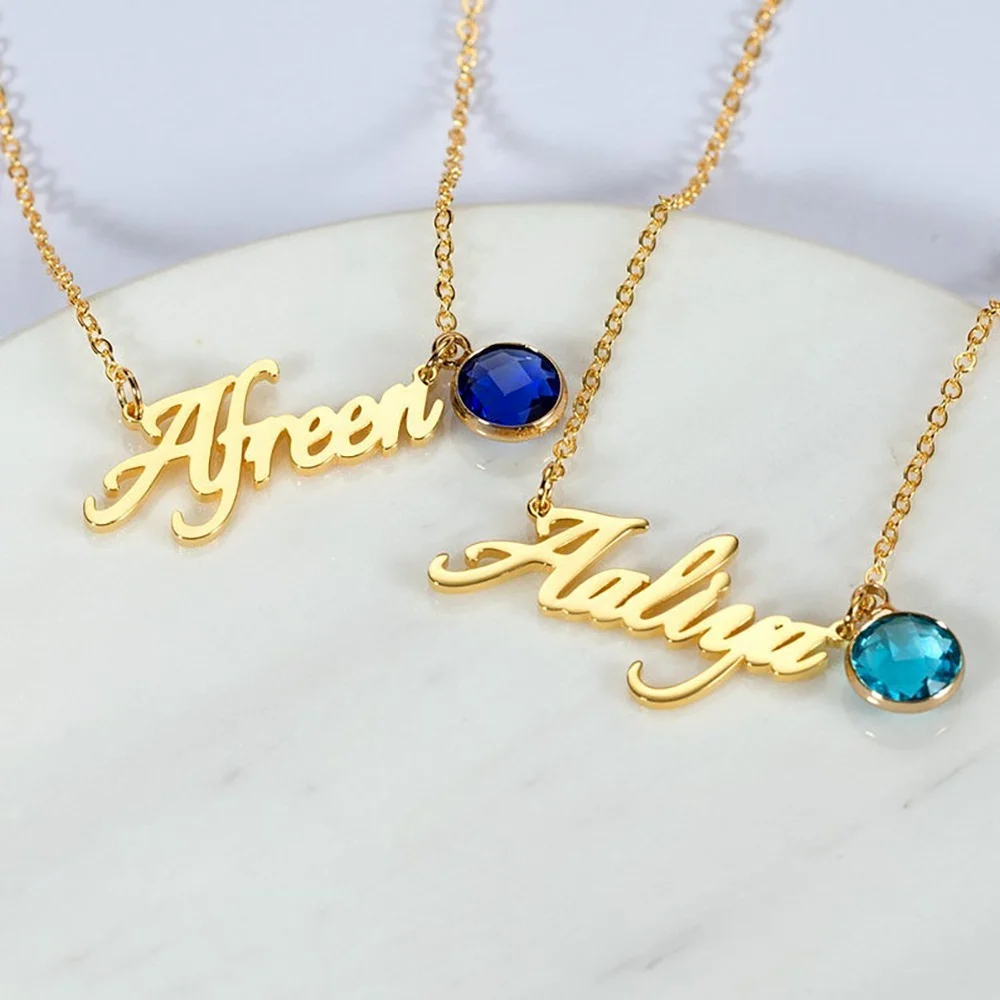 Fashion Birthstone Charms Stainless Steel Necklace Personality Custom Name Necklace Trend Jewelry Birthday Gift Colares Feminino
Fashion Birthstone Charms Stainless Steel Necklace Personality Custom Name Necklace Trend Jewelry Birthday Gift Colares Feminino