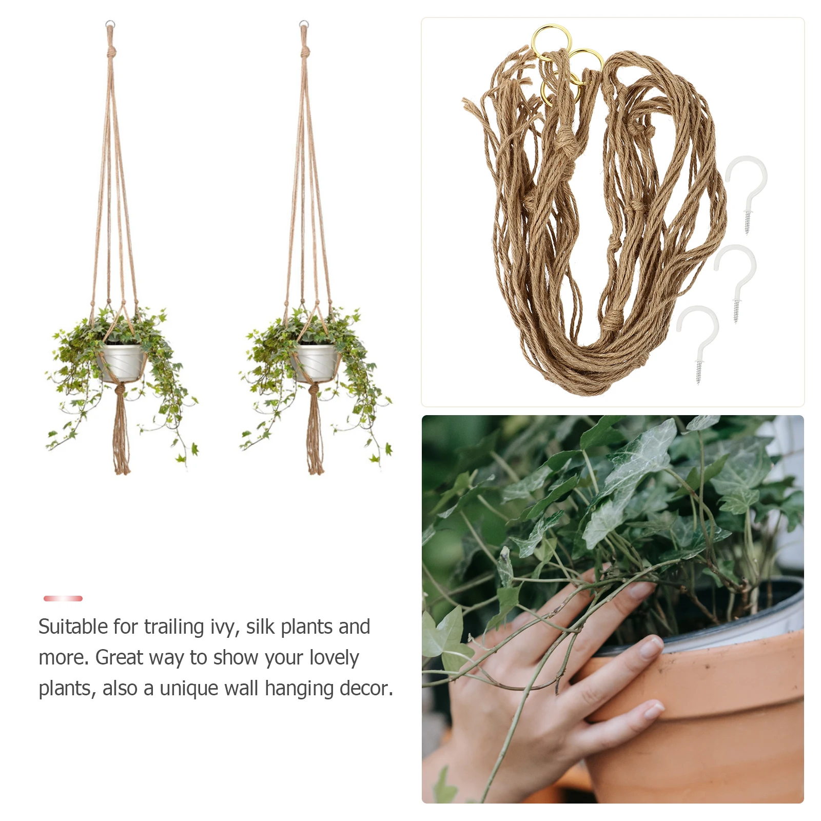 Hanging Planter Baskets Flowerpot Net Bag Woven Hemp Rope Durable Plant Holder Wall Decor Space Saver For Silk Plants Indoor
Hanging Planter Baskets Flowerpot Net Bag Woven Hemp Rope Durable Plant Holder Wall Decor Space Saver For Silk Plants Indoor