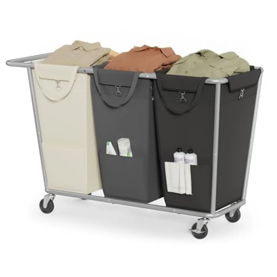 Laundry Basket with Wheels 3-Section Laundry Sorter 76.6 Gaons 2 Roing Hamper with Removabe Bags Heavy-Duty Steel Frame and URL
Laundry Basket with Wheels 3-Section Laundry Sorter 76.6 Gaons 2 Roing Hamper with Removabe Bags Heavy-Duty Steel Frame and URL
