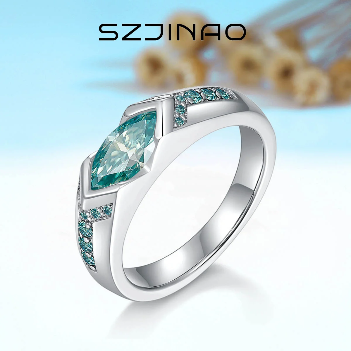 Marquise Cut Full Moissanite Ring 1CT 925 Sterling Silver Blue Green Color for Man Women Jewelry Wedding Trendy Anniversary Gift
Marquise Cut Full Moissanite Ring 1CT 925 Sterling Silver Blue Green Color for Man Women Jewelry Wedding Trendy Anniversary Gift