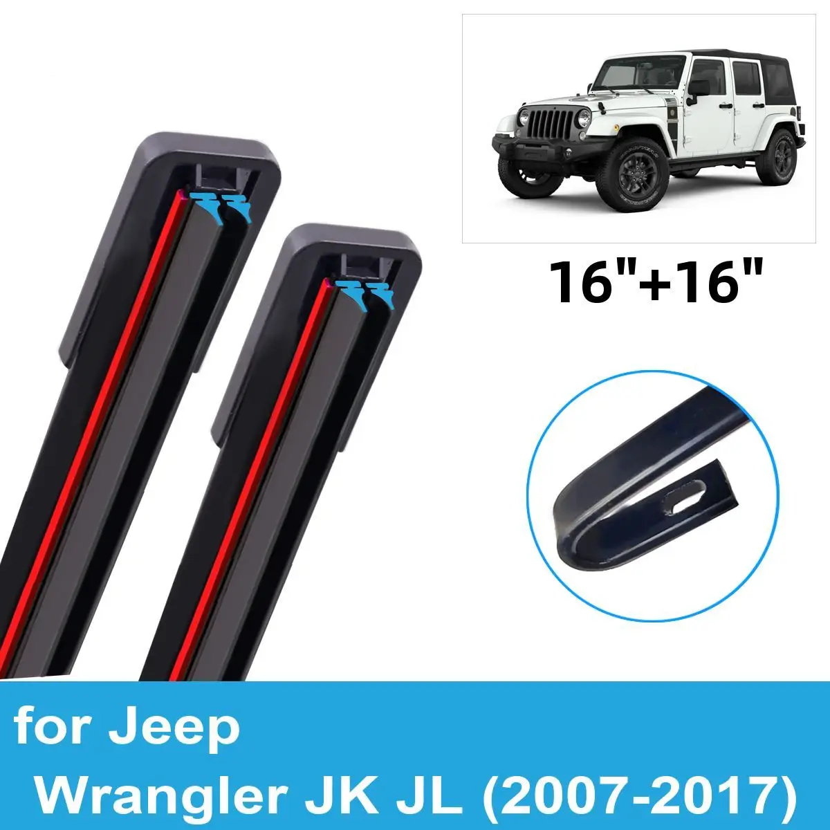 2PCS Car Wiper Blades for 2007-2017 Jeep Wrangler JK JL Front Windscreen Windshield Double Rubber Car Accessories 2015 2016 2017
2PCS Car Wiper Blades for 2007-2017 Jeep Wrangler JK JL Front Windscreen Windshield Double Rubber Car Accessories 2015 2016 2017