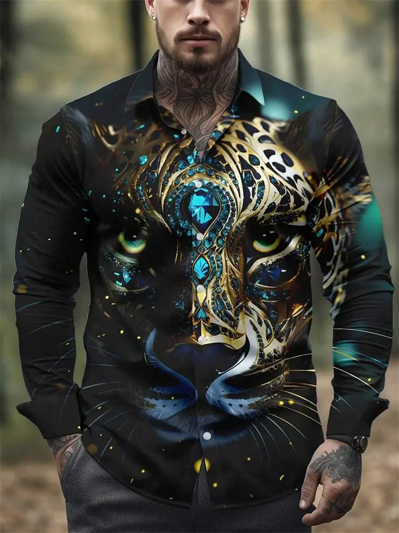 New psychedelic fluid gradient 3D printed men's long sleeved shirt, nightclub style contrasting color casual shirt
New psychedelic fluid gradient 3D printed men's long sleeved shirt, nightclub style contrasting color casual shirt