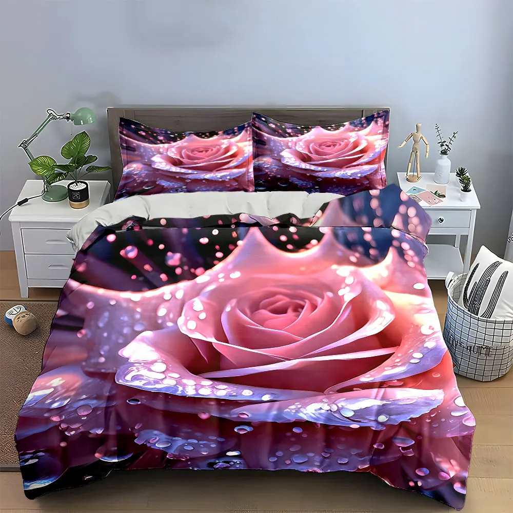 "Pink Rose Decorative Art Set" Bedding Set with 1 Duvet Cover 2 Pillowcases Single Double King Queen, Gift
"Pink Rose Decorative Art Set" Bedding Set with 1 Duvet Cover 2 Pillowcases Single Double King Queen, Gift