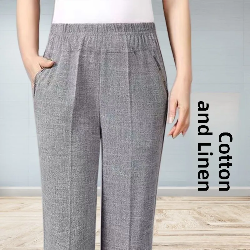 Loose Cotton Linen Casual Pants High Waist Straight Leg Women's Mid-aged And Elderly Spring Summer Mom Clothes Large Size
Loose Cotton Linen Casual Pants High Waist Straight Leg Women's Mid-aged And Elderly Spring Summer Mom Clothes Large Size