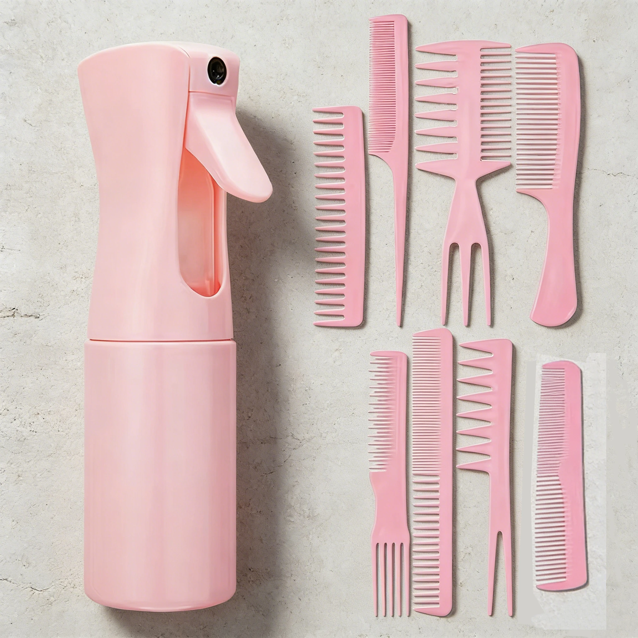 9-piece styling suit, with spray bottle and eight different combs, personal home hairdressing suit, special for real hair wigs
9-piece styling suit, with spray bottle and eight different combs, personal home hairdressing suit, special for real hair wigs