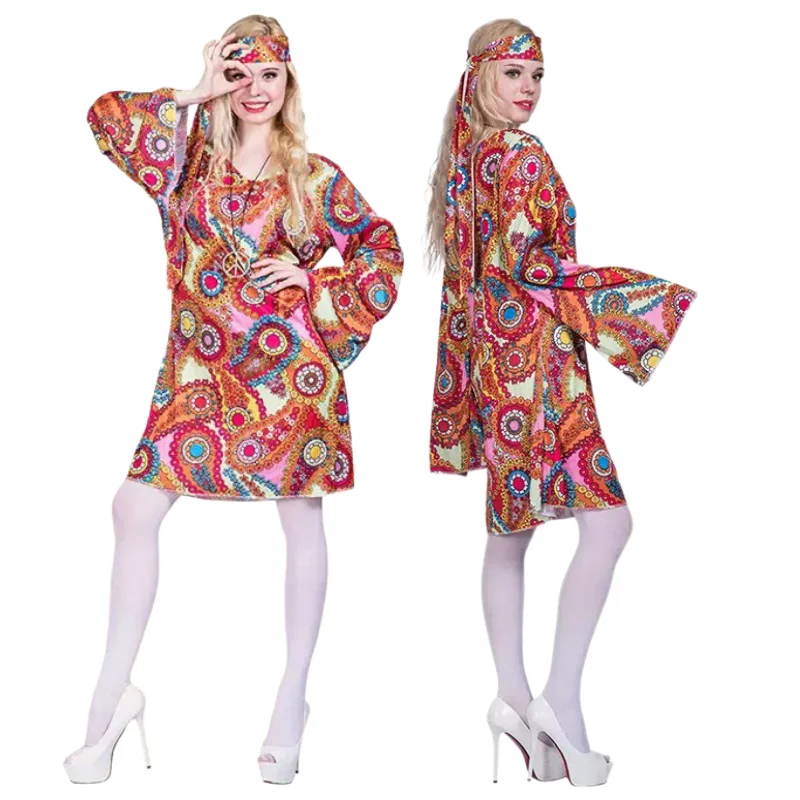 Adult Hippie Costume Dress Halloween Party Performance Clothes Karaoke Dance Event Traditional Chinese Ethnic Women's Fashion
Adult Hippie Costume Dress Halloween Party Performance Clothes Karaoke Dance Event Traditional Chinese Ethnic Women's Fashion