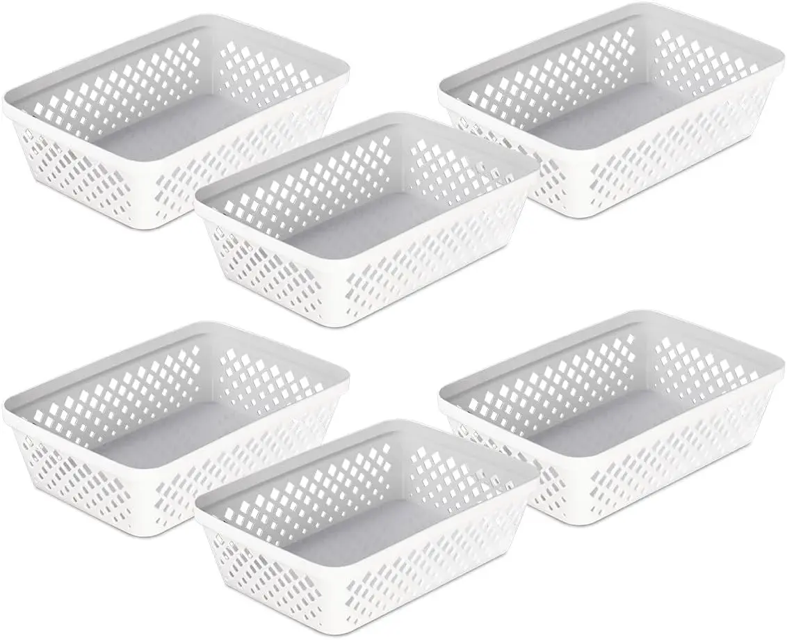 Plastic Storage Basket Set 6 Pack - Multipurpose Drawer Trays for Kitchen Pantry and Bathroom Organization
Plastic Storage Basket Set 6 Pack - Multipurpose Drawer Trays for Kitchen Pantry and Bathroom Organization