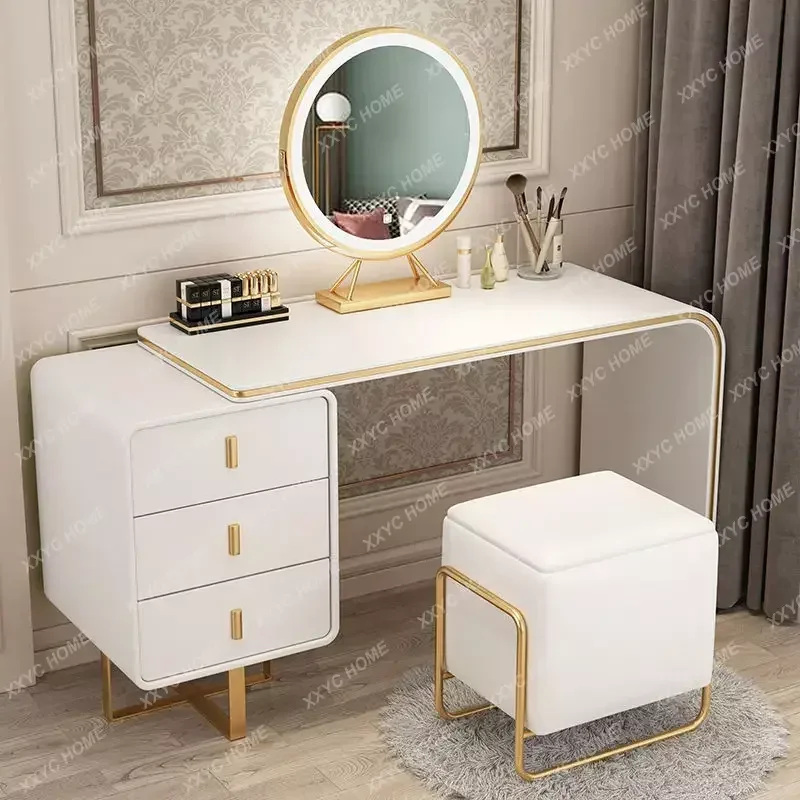Modern Luxury Dressing Table Lights Mirror Makeup Nordic Ins Dressing Table Cabinet Toaletka Do Sypialni Bedroom Furniture
Modern Luxury Dressing Table Lights Mirror Makeup Nordic Ins Dressing Table Cabinet Toaletka Do Sypialni Bedroom Furniture