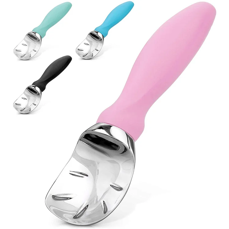 Minimalist style kitchen gadget zinc alloy spherical ice cream scoop with soft silicone handle for home use
Minimalist style kitchen gadget zinc alloy spherical ice cream scoop with soft silicone handle for home use