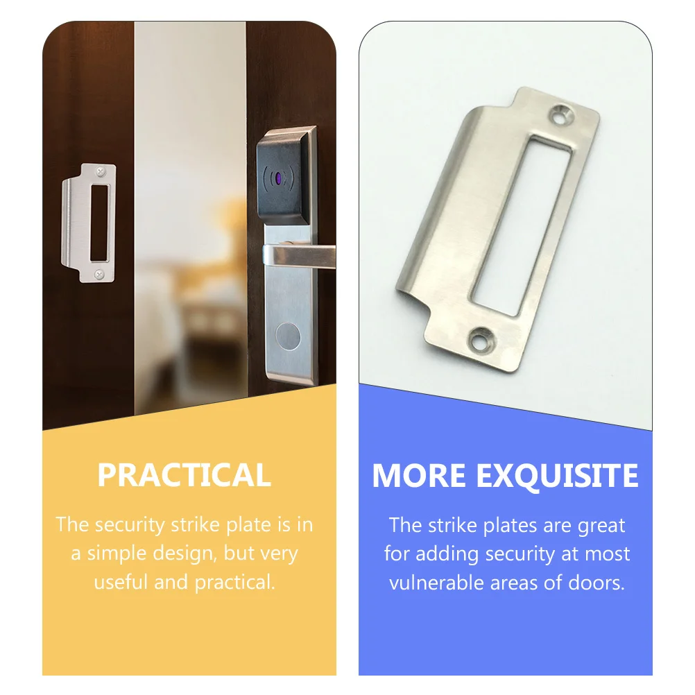 8Pcs Heavy Duty Door Strike Plate Security Device Reinforcement Stainless Steel Anti-Burglary Door Guard Residential Use Strong
8Pcs Heavy Duty Door Strike Plate Security Device Reinforcement Stainless Steel Anti-Burglary Door Guard Residential Use Strong