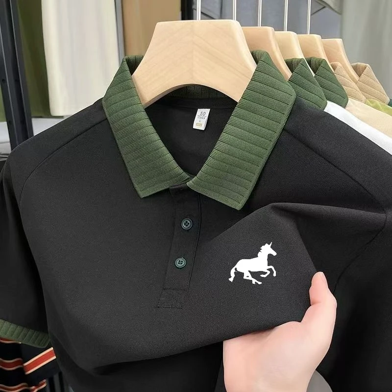 Summer New Embroidered Lapel Short Sleeved Polo Shirt Men's Trendy Thin Half Blood Middle-aged and Young Casual Top
Summer New Embroidered Lapel Short Sleeved Polo Shirt Men's Trendy Thin Half Blood Middle-aged and Young Casual Top