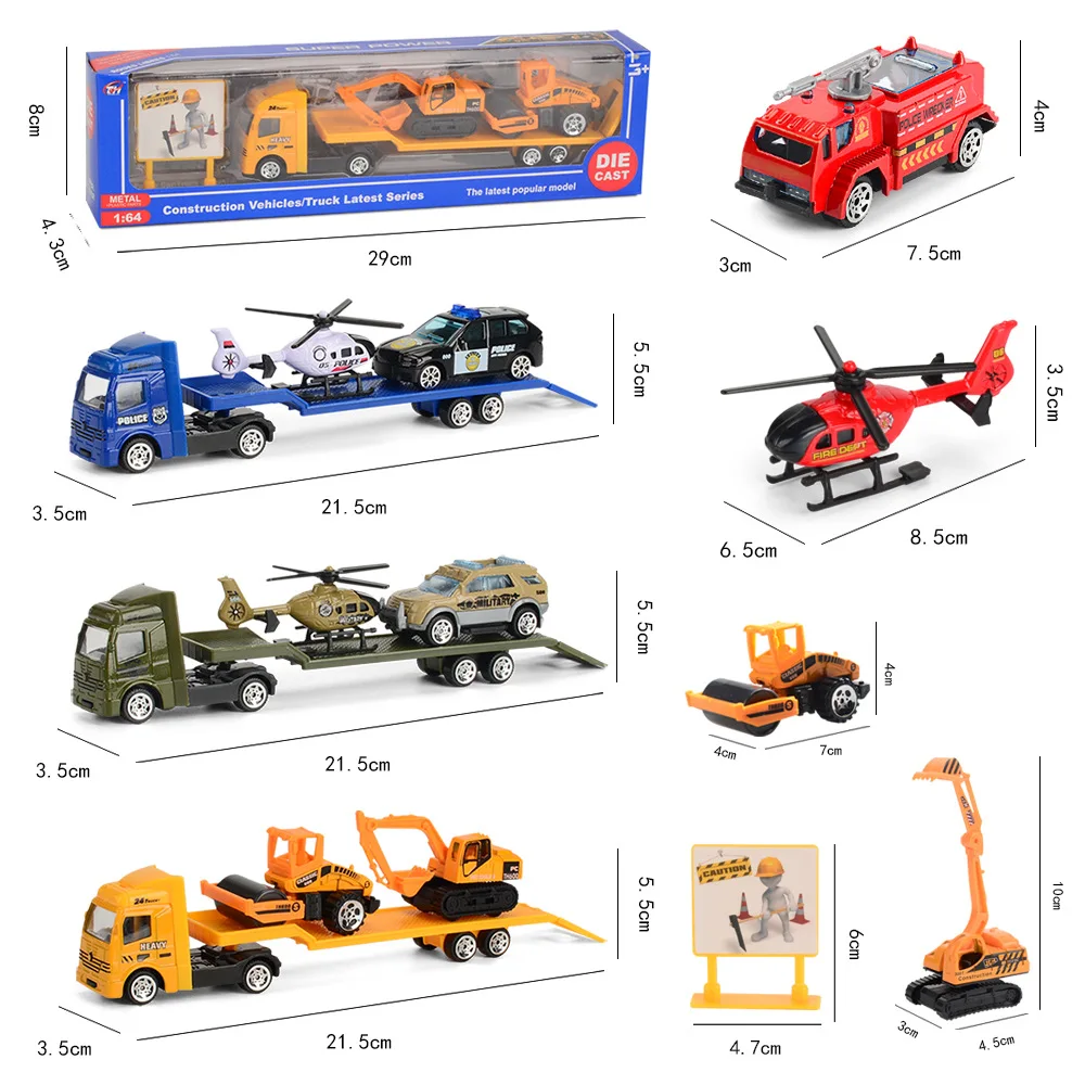 Children's Toy 1:64 Mini Inertial Sliding Trailer Alloy Engineering Vehicle 4-piece Model Toy Set
Children's Toy 1:64 Mini Inertial Sliding Trailer Alloy Engineering Vehicle 4-piece Model Toy Set