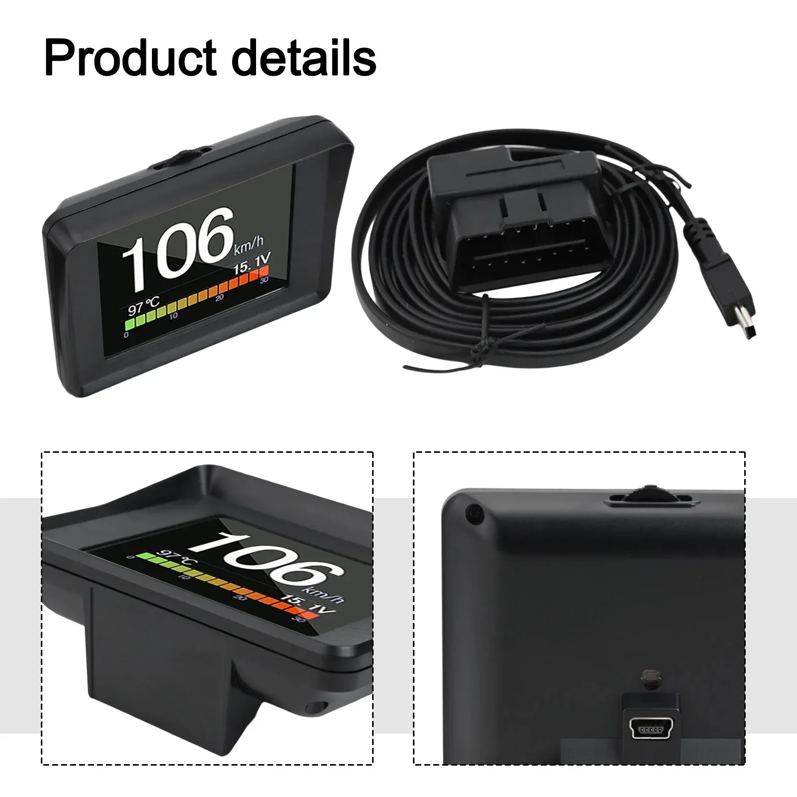Black Car Digital Display Voltage Monitor Non-deformation Overspeed Alarm Vehicle Speed Monitor Sea Conditions
Black Car Digital Display Voltage Monitor Non-deformation Overspeed Alarm Vehicle Speed Monitor Sea Conditions