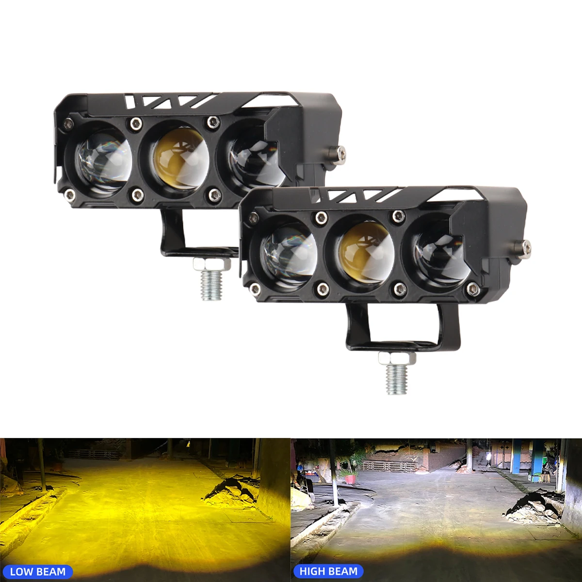 3/4 Lens Motorcycle Spotlight Driving Light Dual Color Hi/Low Beam Worklight Fog Lamps for Car SUV Projector Mini Lens Headlight
3/4 Lens Motorcycle Spotlight Driving Light Dual Color Hi/Low Beam Worklight Fog Lamps for Car SUV Projector Mini Lens Headlight
