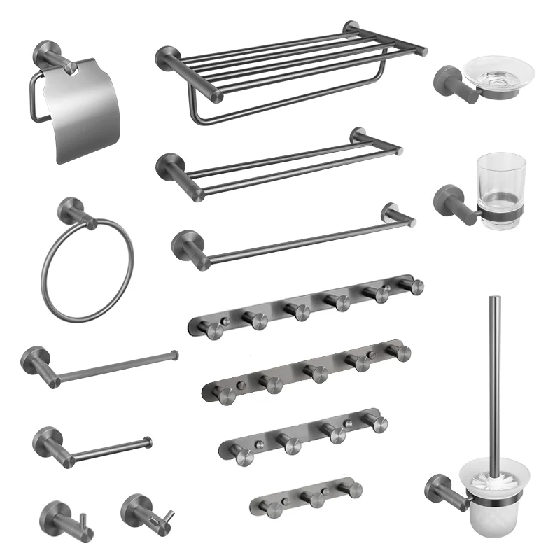 Bathroom Accessories Toilet Brush Paper Holder Towel Rail Rack Bar Hooks Toothbrush Holder Stainless Steel Wall Shelf Grey
Bathroom Accessories Toilet Brush Paper Holder Towel Rail Rack Bar Hooks Toothbrush Holder Stainless Steel Wall Shelf Grey