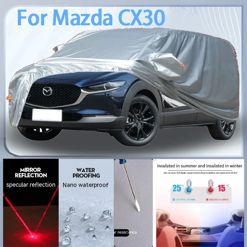 For Mazda CX30 Full Car cover with UV protection and Winter Insulation roles,Rainproof,Snowproof Ati-frost properties.
For Mazda CX30 Full Car cover with UV protection and Winter Insulation roles,Rainproof,Snowproof Ati-frost properties.
