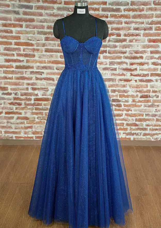 Charming Womens Evening Dresses A line Long Sweetheart Length Spaghetti Straps Tulle Prom Dress With Appliqued Glitter
Charming Womens Evening Dresses A line Long Sweetheart Length Spaghetti Straps Tulle Prom Dress With Appliqued Glitter