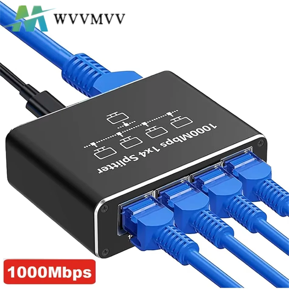 1000M Rj45 Splitter 1 to 2 3 4 Gigabit Ethernet Adapter Internet Network Cable Extender Rj45 Connector for TV Box Router Sharer
1000M Rj45 Splitter 1 to 2 3 4 Gigabit Ethernet Adapter Internet Network Cable Extender Rj45 Connector for TV Box Router Sharer