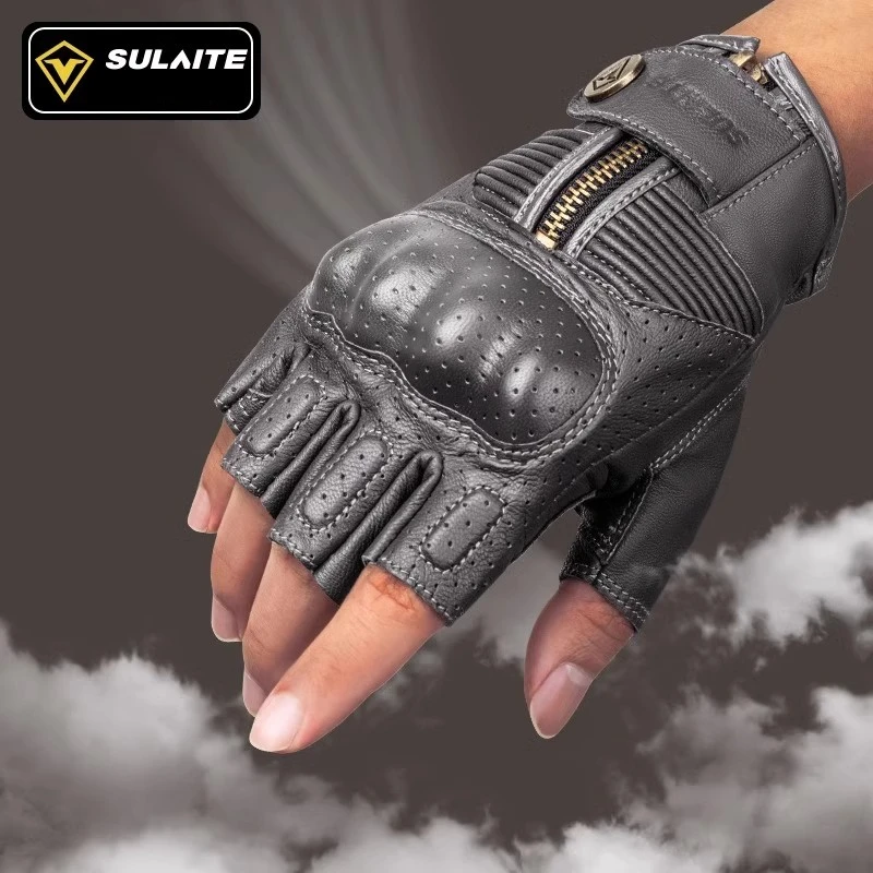 Summer Motorcycle Gloves Half Finger, Breathable Leather & Touchscreen Compatible - Retro Design for Cycling & Tactical Riding
Summer Motorcycle Gloves Half Finger, Breathable Leather & Touchscreen Compatible - Retro Design for Cycling & Tactical Riding